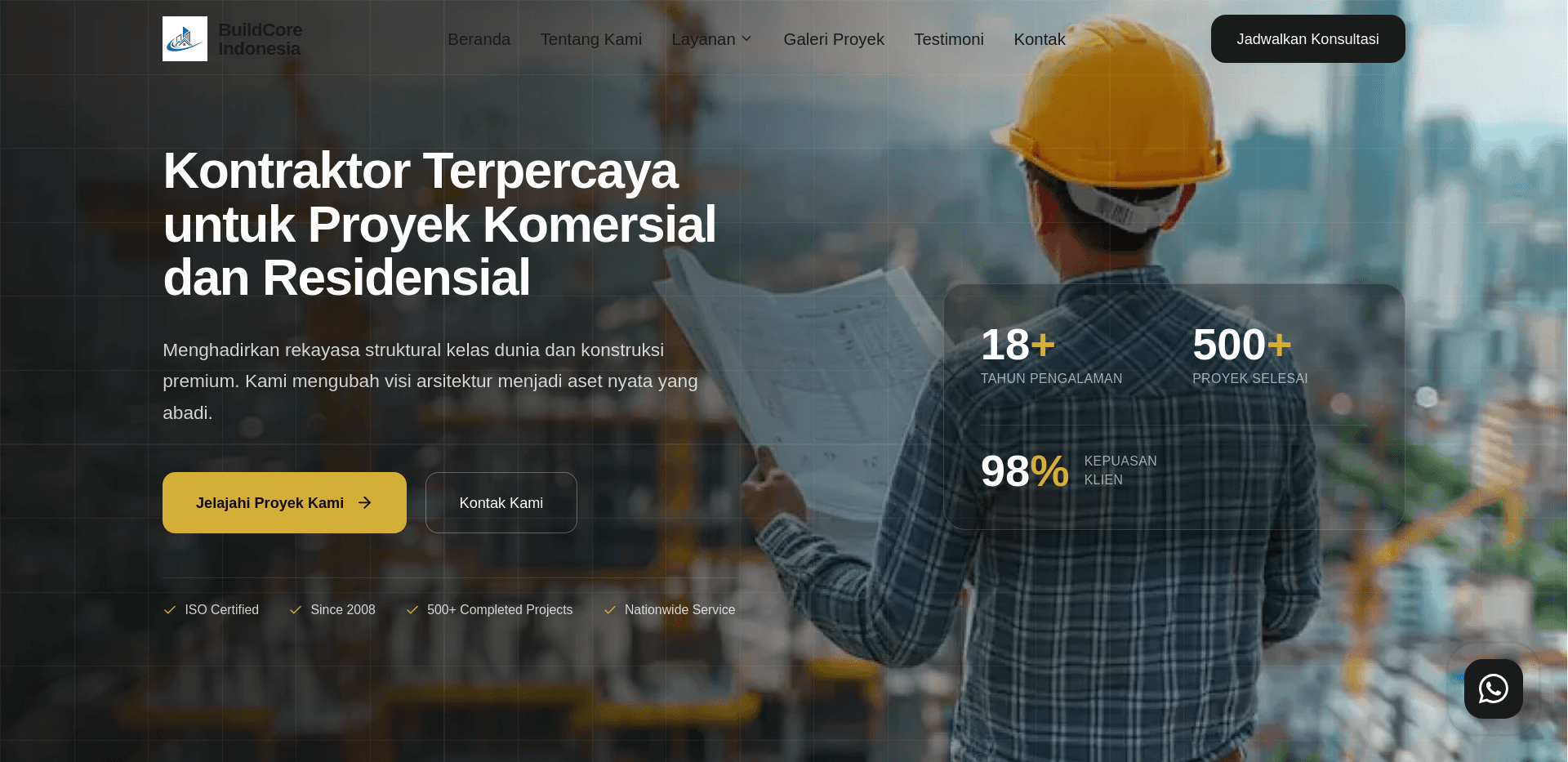 Tangkapan layar proyek BuildCore Indonesia